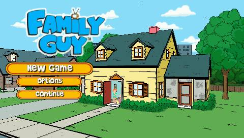Family Guy title screen for PSP
